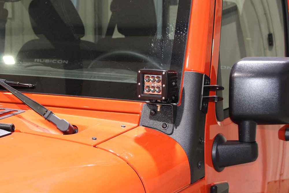 Fishbone Offroad Halterung Zusatzscheinwerfer für A-Säule | Jeep Wrangler JK