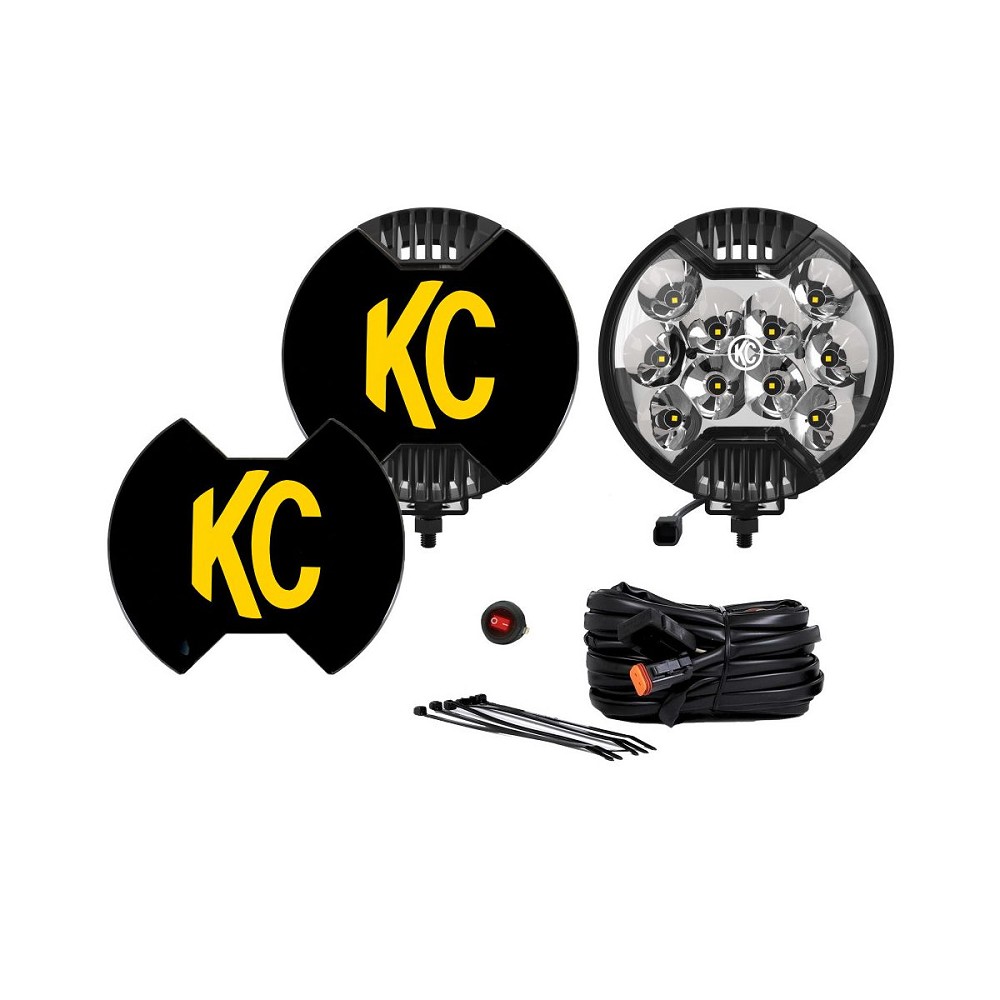 KC HiLiTES 6" Slimlite LED Auxiliary Lights | 50W | Spot Beam