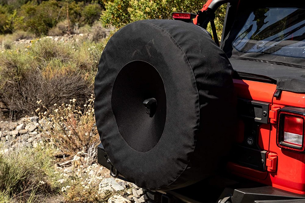 Rampage Products Spare Tire Cover (33/35" Tires) with Camera Slot | Jeep Wrangler JL