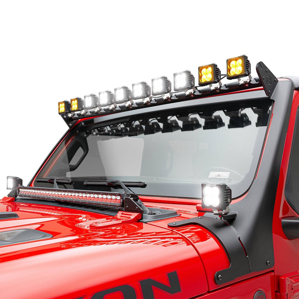 ZROADZ Multi-LED Roof Cross Bar & A-Pillar Kit incl. 12 Pods | Jeep Wrangler JL | Jeep Gladiator JT