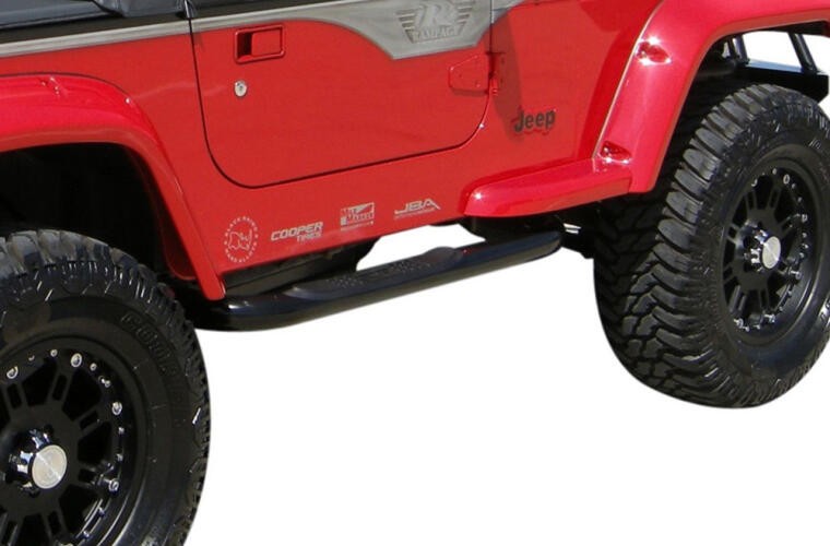 Rampage Products 3" Nerf Bars in Gloss Black | Jeep Wrangler YJ | Jeep Wrangler TJ