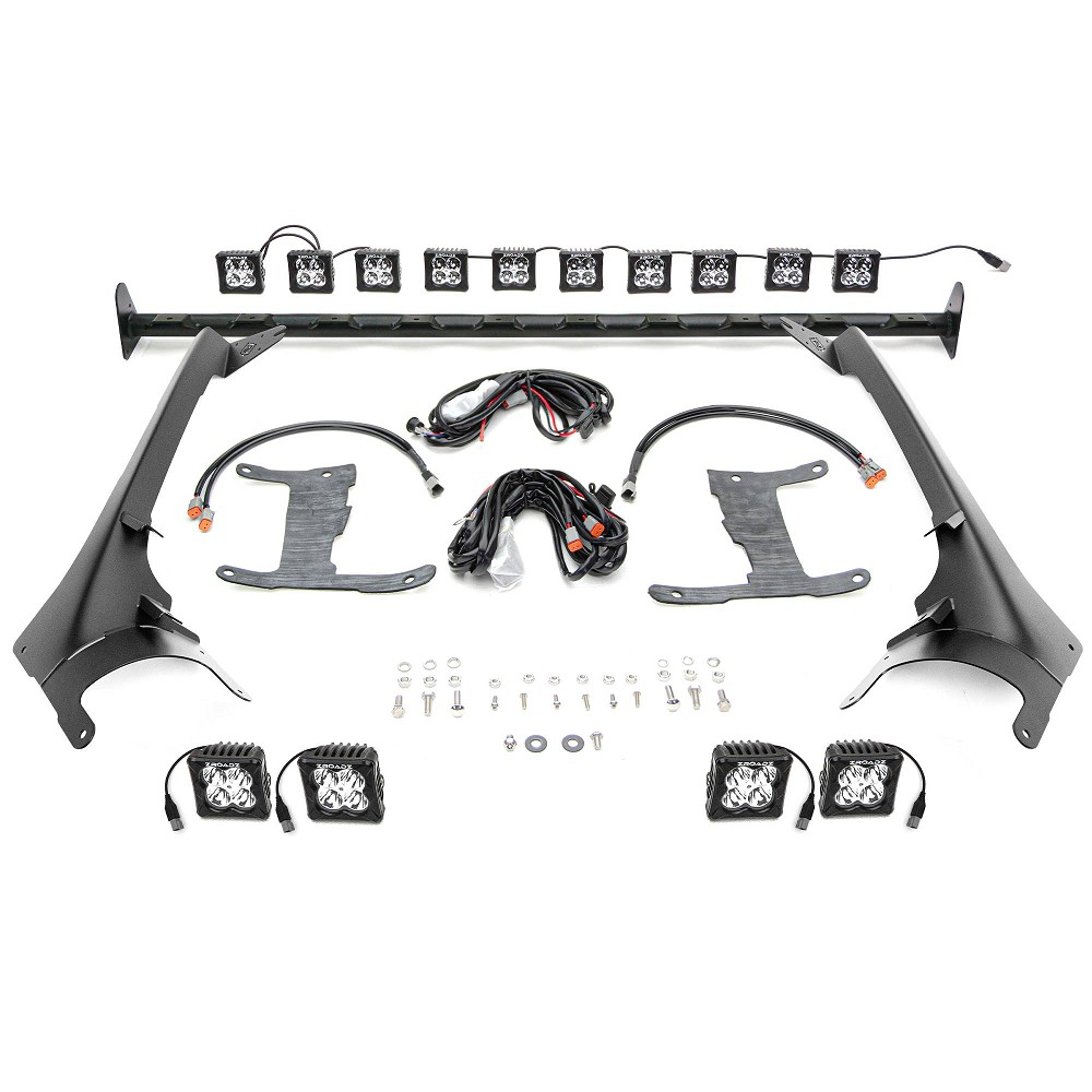 ZROADZ Multi-LED Roof Cross Bar & A-Pillar Kit incl. 14 Pods | Jeep Wrangler JL | Jeep Gladiator JT