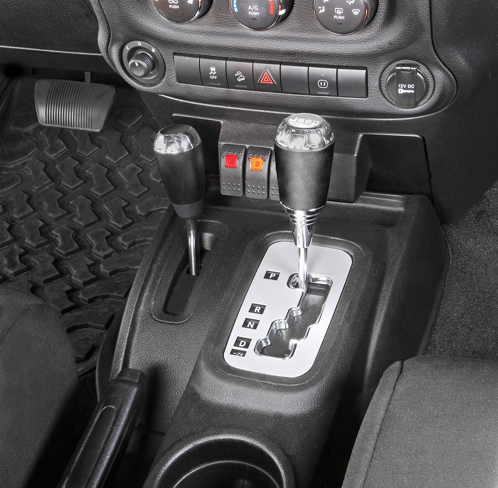 DV8 Auto Trans Shifter Cover Plate Silver | 12-18 Jeep Wrangler JK