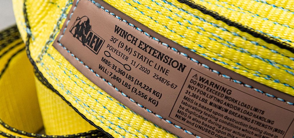 AEV Mid-Size Winch Extension Straps | Wide 76mm | Length 9m | WLL 2667kg